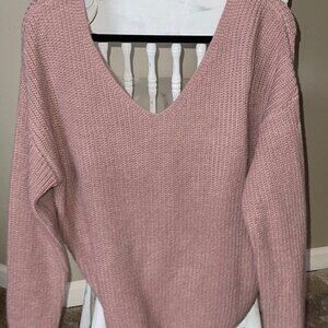 Priceless mauve cable knit sweater size large